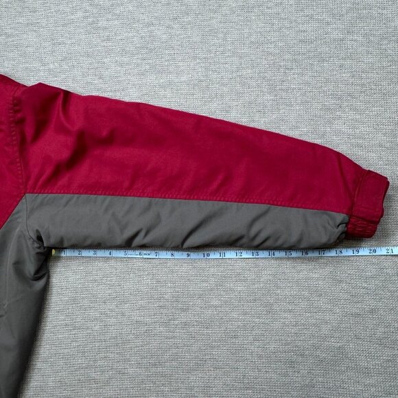 Cabelas Mens Red Gray Colorblock Full Zip Jacket Mock Neck Fleece Lined Size M - Picture 11 of 13